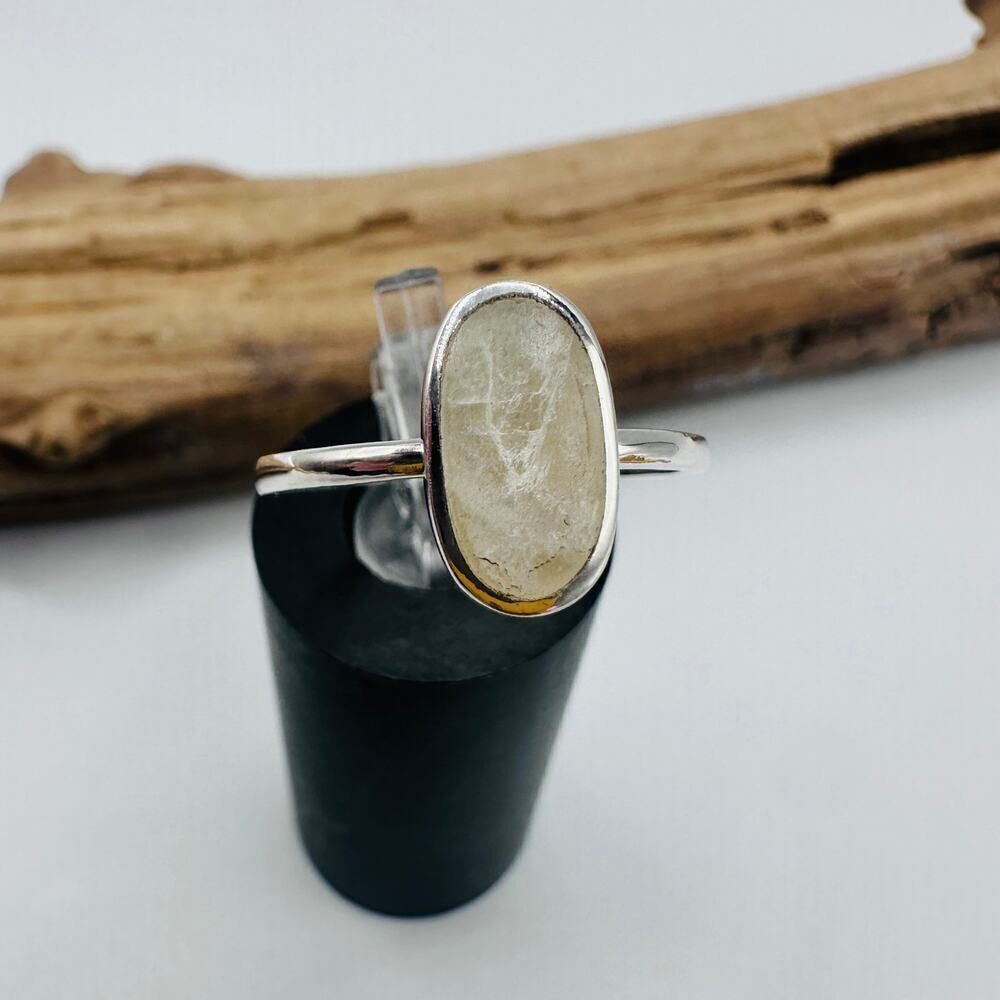 Moonstone Oval Minimalist Gemstone Ring